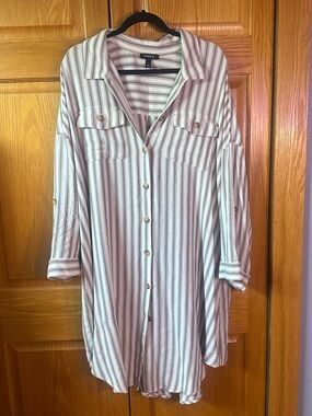 Striped button down tunic